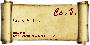 Csik Vilja névjegykártya